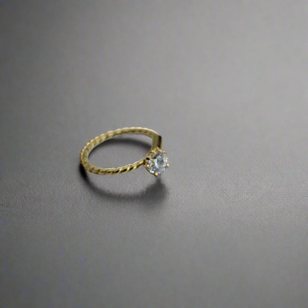 Twisted Nose ring (with single stone)