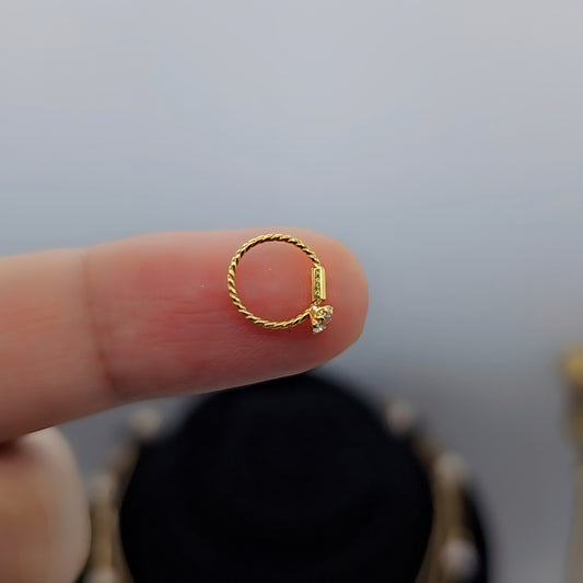 Twisted Nose ring (with single stone)